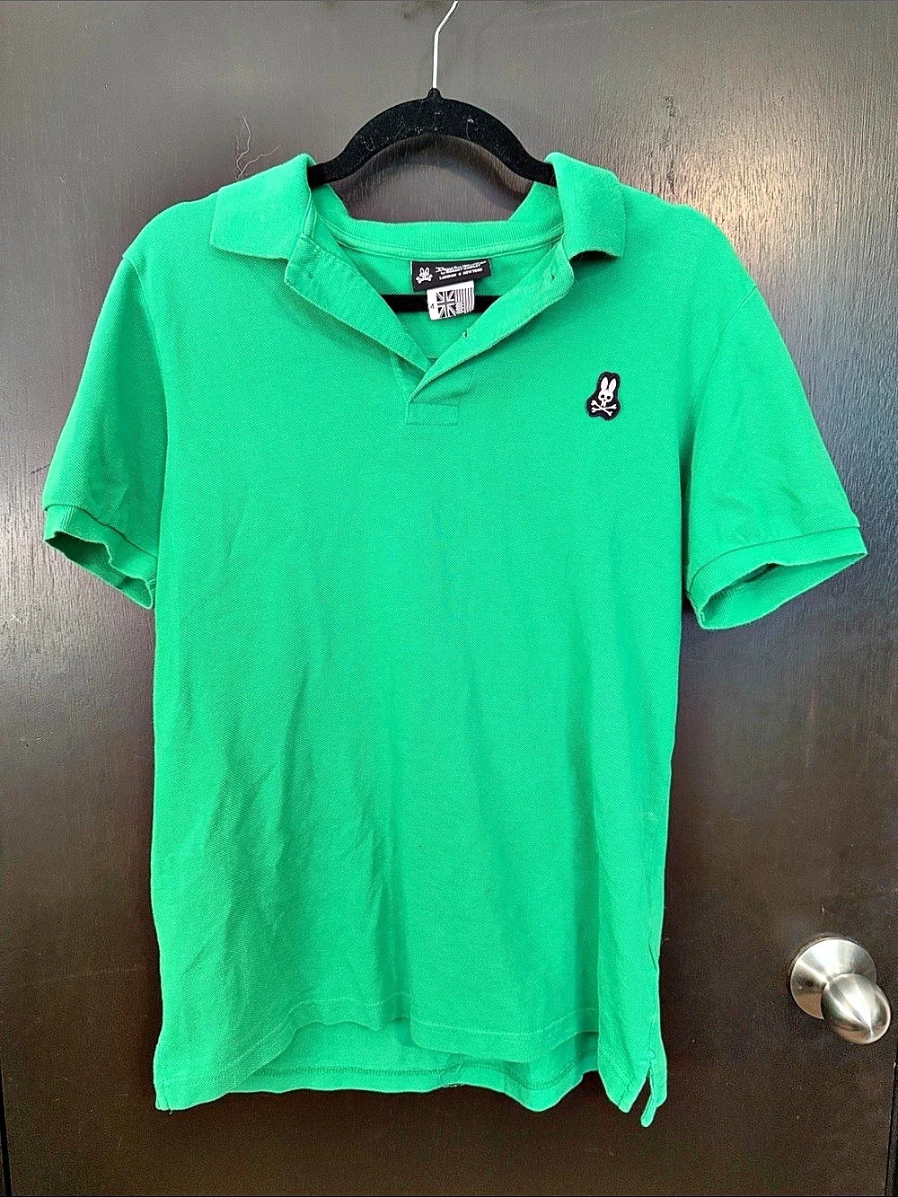 Psycho Bunny Classic Pique Polo Shirt Kelly Green Men's UK4/Small